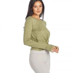 NEW ARRIVALS Zobha Laura Twist Top Oil Green
