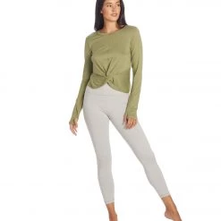 NEW ARRIVALS Zobha Laura Twist Top Oil Green