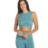 Zobha Melange Twist Crop Heather Hydro