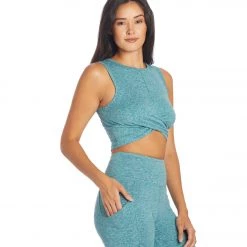 Zobha Melange Twist Crop Heather Hydro