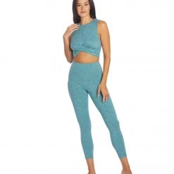 Zobha Melange Twist Crop Heather Hydro