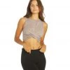Zobha Melange Twist Crop Heather Black Plum NEW ARRIVALS