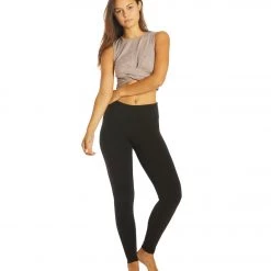 Zobha Melange Twist Crop Heather Black Plum NEW ARRIVALS