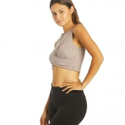 Zobha Melange Twist Crop Heather Black Plum NEW ARRIVALS