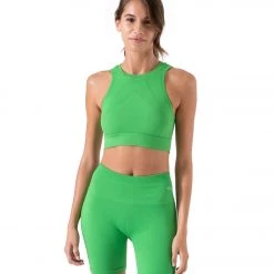NUX One By One Seamless Yoga Crop Top Simply Green