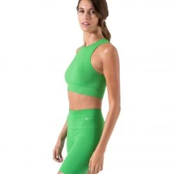 NUX One By One Seamless Yoga Crop Top Simply Green