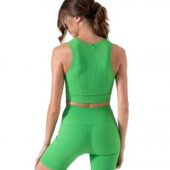 NUX One By One Seamless Yoga Crop Top Simply Green