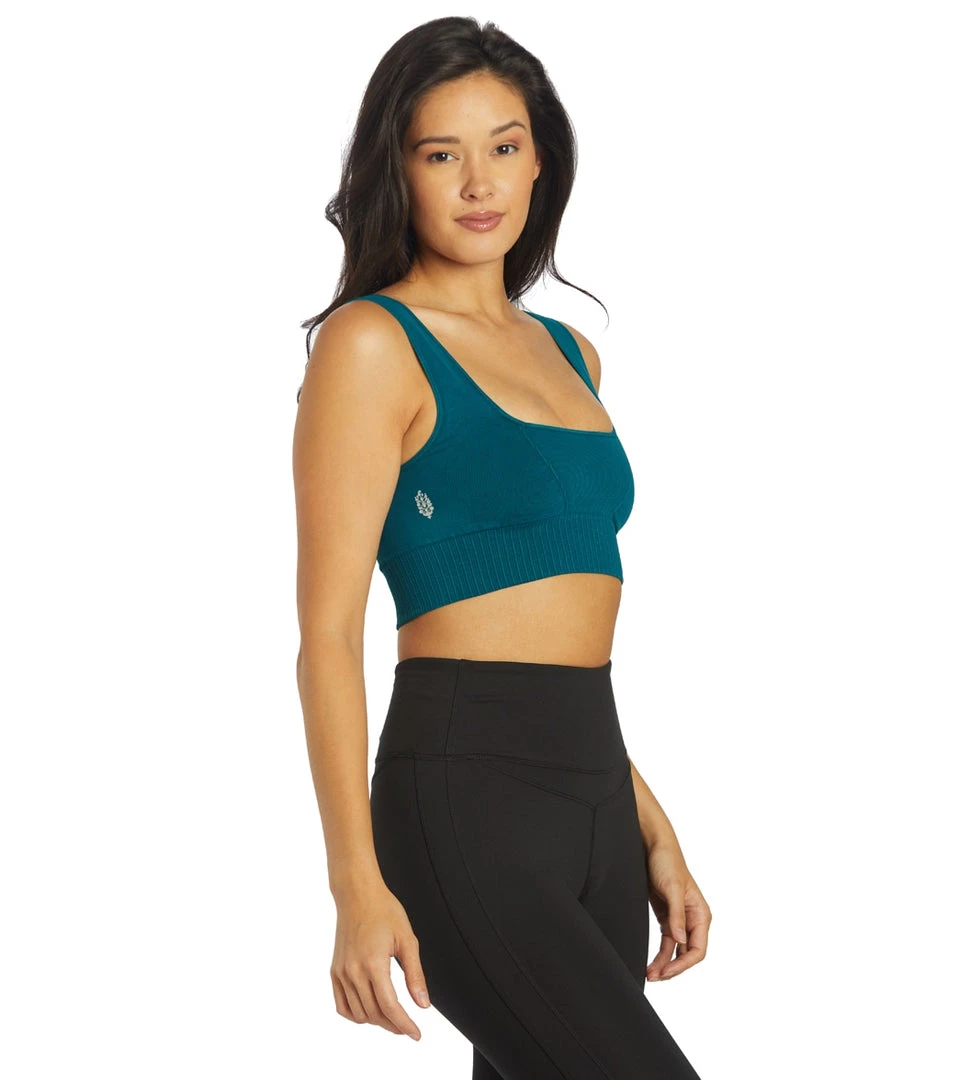 Free People Good Karma Square Neck Sports Bra Blue Grass 4 Free People Good Karma Square Neck Sports Bra Blue Grass