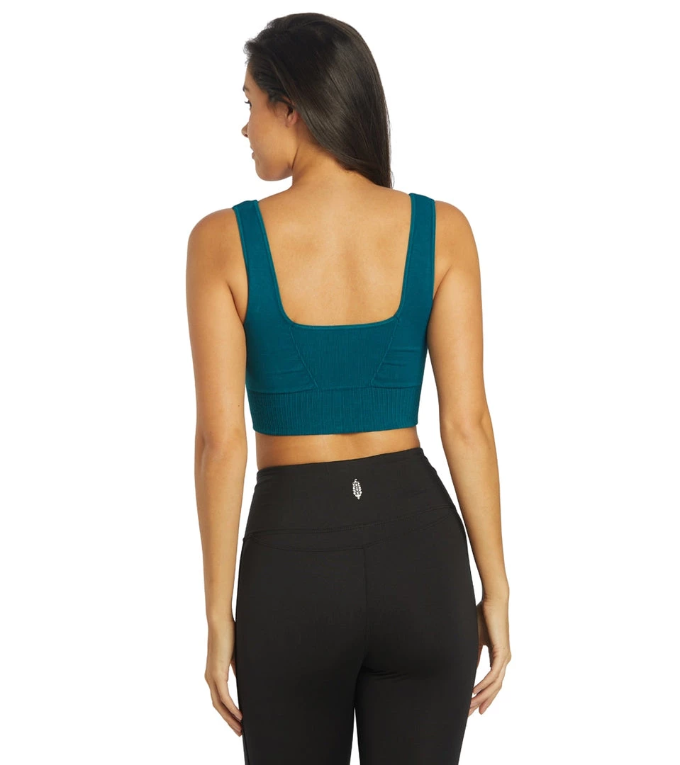 Free People Good Karma Square Neck Sports Bra Blue Grass 5 Free People Good Karma Square Neck Sports Bra Blue Grass