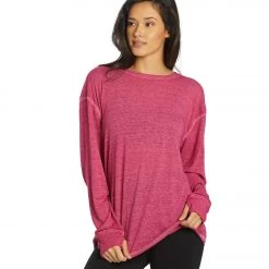 Free People Keep Rolling Long Sleeve Top Magenta Disco NEW ARRIVALS