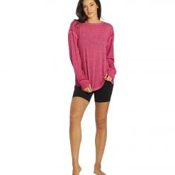Free People Keep Rolling Long Sleeve Top Magenta Disco NEW ARRIVALS