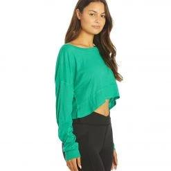NEW ARRIVALS Free People Set The Pace Pullover Jewel Jade
