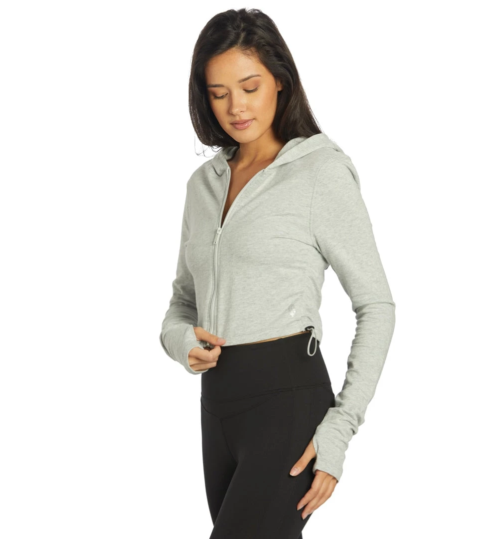 NEW ARRIVALS Free People Kadi Shrunken Hoodie Heather Grey 4 NEW ARRIVALS Free People Kadi Shrunken Hoodie Heather Grey