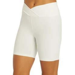 Year Of Ours Ribbed V Waist Biker Shorts White CLOTHING